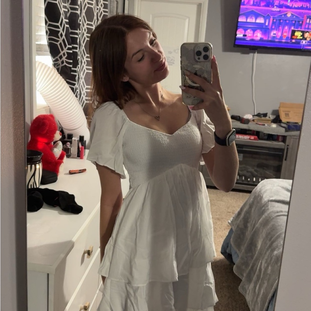 White Ruffle Dress - Picture 3 of 3